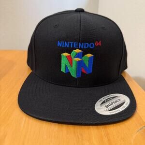 Nintendo 64 embroidered snapback hat